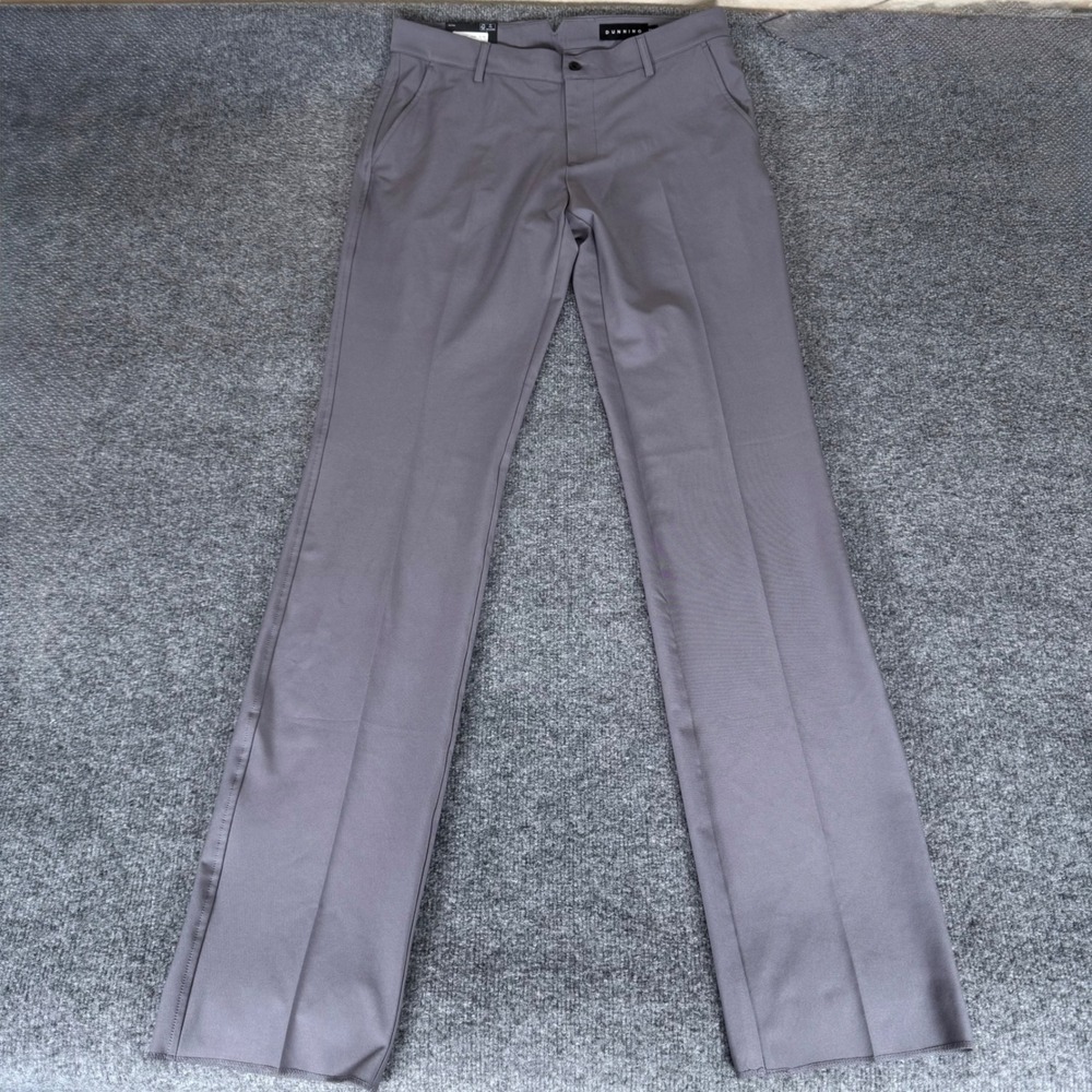 Dunning Golf Pants Men's 32x00 Gray Stretch Performance‎ Dress Casual Trousers